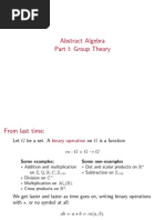 Abstract Algebra Part I: Group Theory