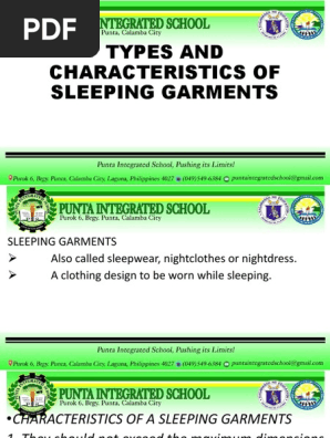 Types And Characteristics Of Sleeping Garments Clothing Fashion