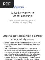 Ethics Integrity and School Leadership