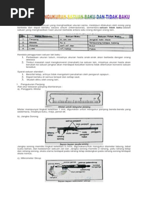 Hand Out Pengukuran Satuan Baku Dan Tidak Baku Pdf