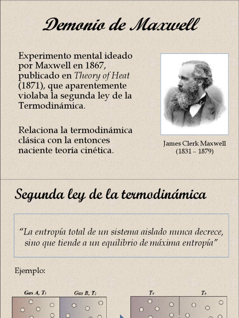 Apuntes Maxwell Demonio PDF | PDF | Segunda ley de la termodinámica ...