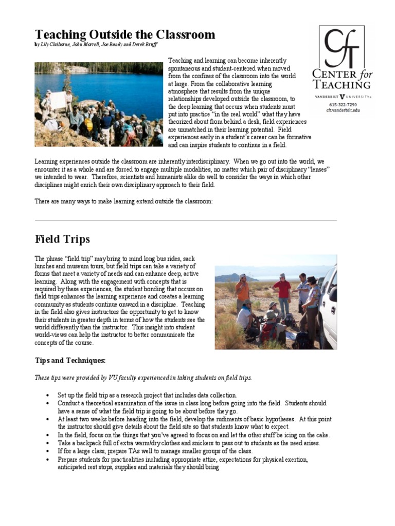 Teaching Outside The Classroom Pdf International Student Service