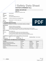 Copper Concentrate MSDS
