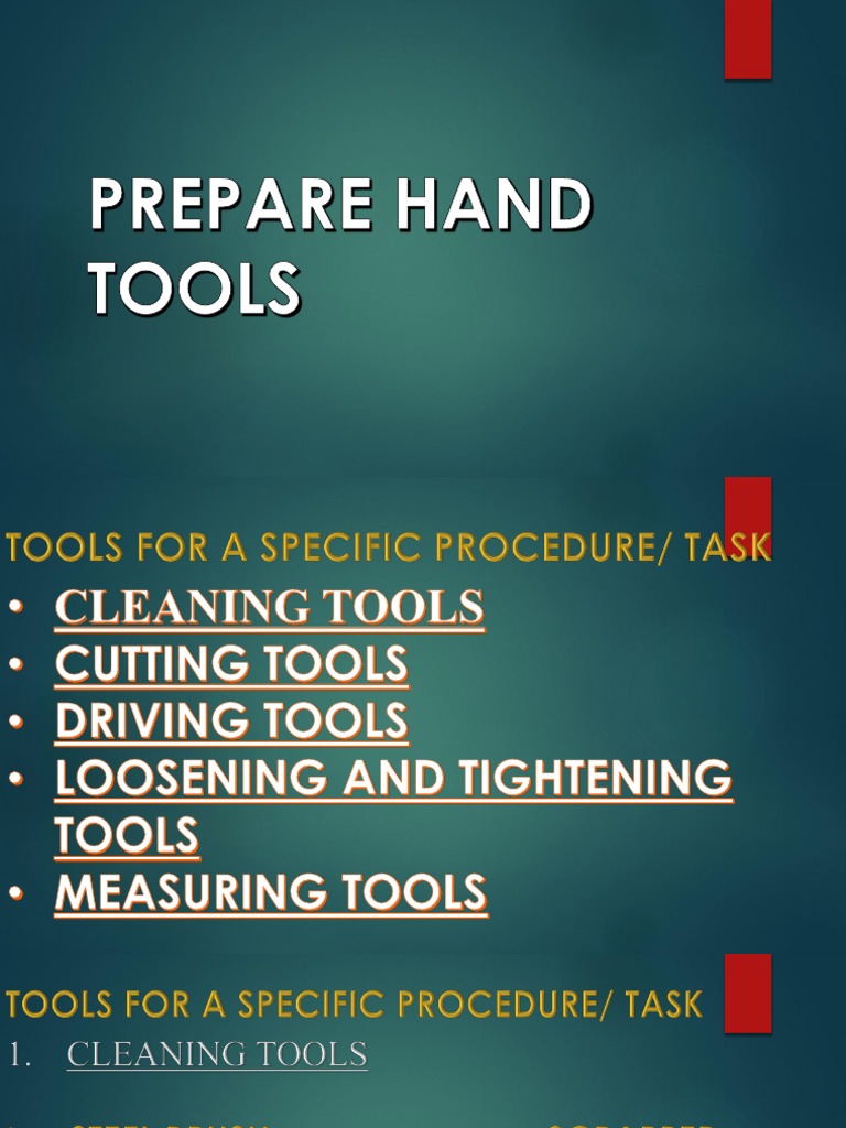 Prepare Hand Tools PDF