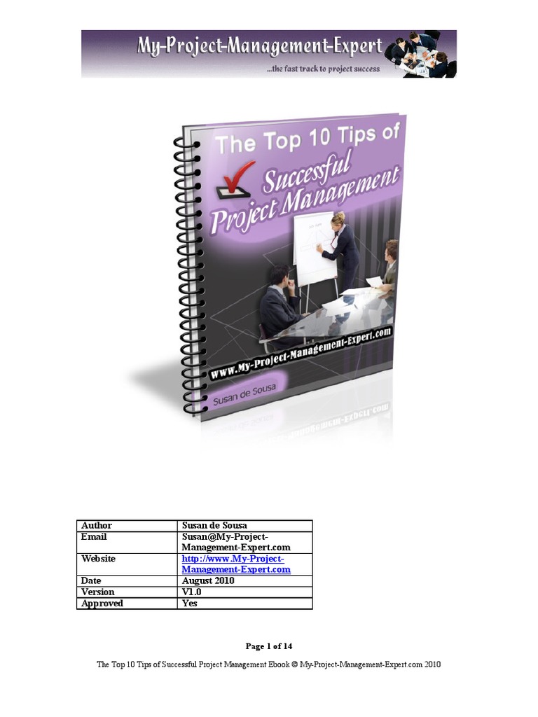 Mpme 10 Tips of Successful PM Ebook3 | PDF | Project Management | Risk ...