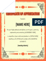 Appreciation Certificate