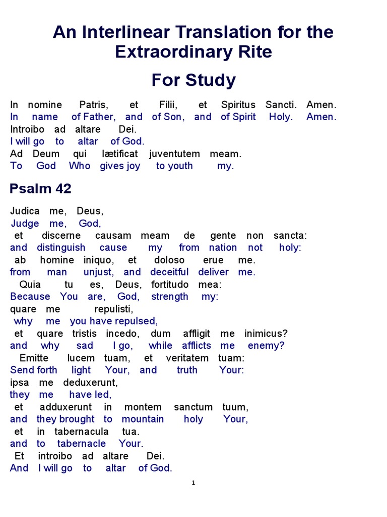 Interlinear Translation of Extraordinary Rite | PDF | Christian Worship ...