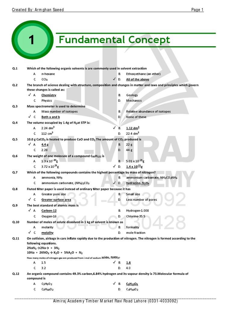 Chem Pdf Mole Unit Carbon