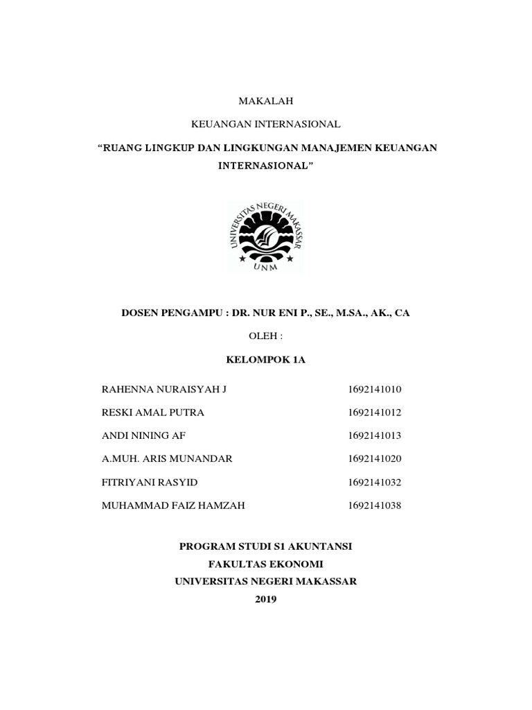 Keuangan Internasional Dan Ruang Lingkup Manajemen Keuangan Internasional