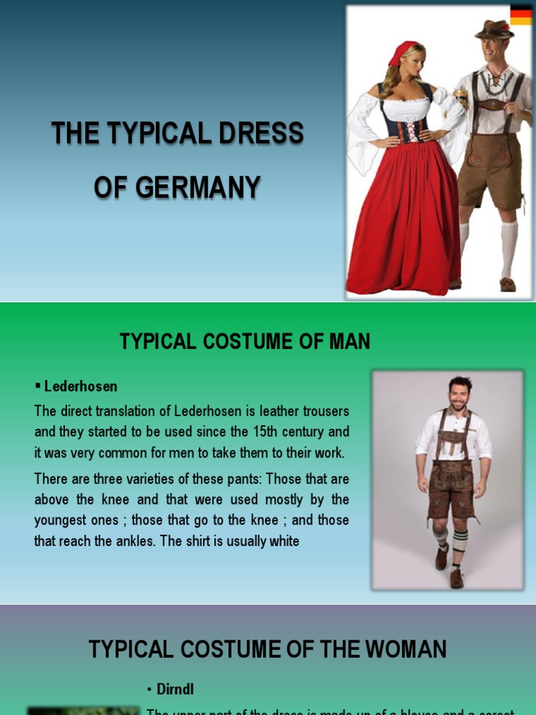 Traditional German Dress and Cuisine | PDF