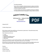 Revise Sales Letter for Laundry Business