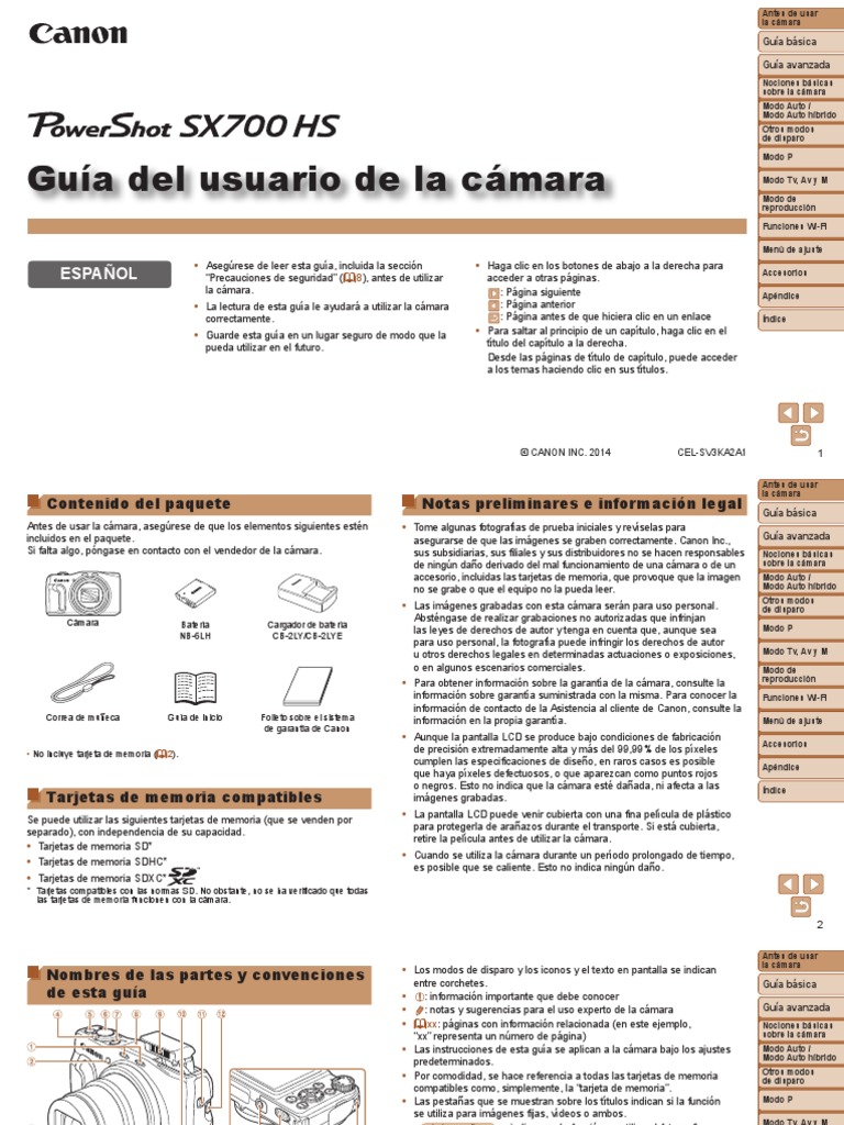 PowerShot SX700HS Camera User Guide ES PDF | PDF