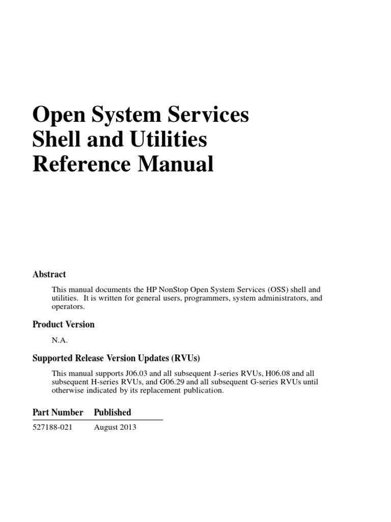 OSS Utilities PDF | PDF | Operating System | C (Programming Language)