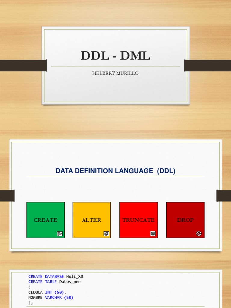 DDL y DML | PDF | Diseño de software | Software de la aplicacion