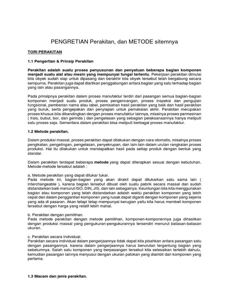 Perakitan Produk | PDF | Teknologi & Rekayasa