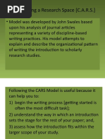 The Creating A Research Space (C.A.R.S.)