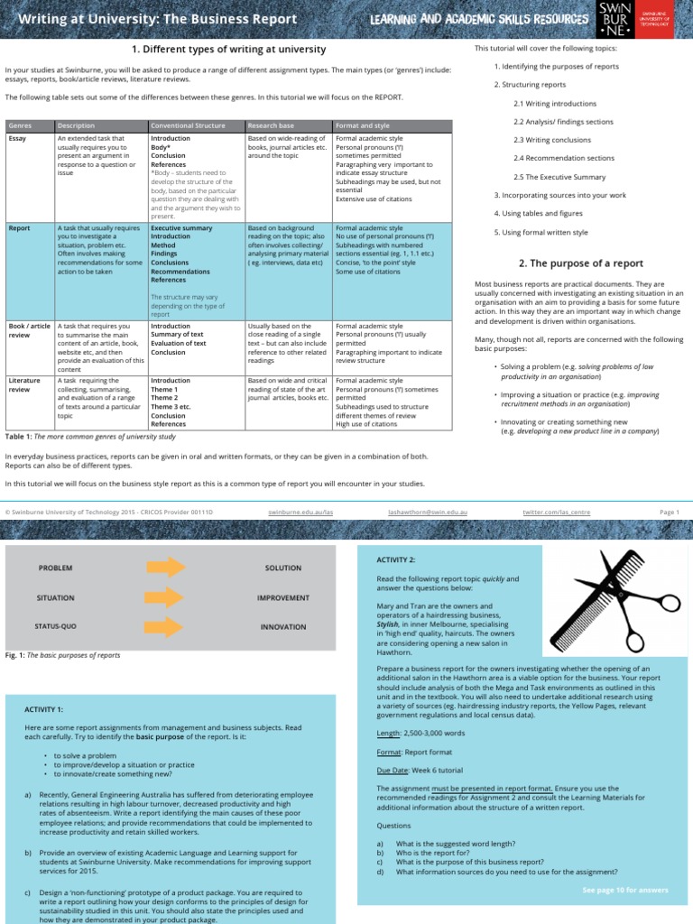 Writing at University 2 The Business Report PDF | PDF | Essays | Books