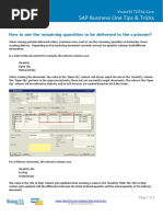 SAP Business One Tips & Tricks: How To See The Remaining Quantities To Be Delivered To The Customer?