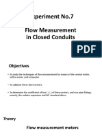 Experiment No.7 Flow Measurement in Closed Conduits