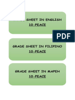 Grade Sheet in English 10-PEACE