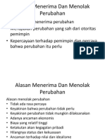 Alasan Menerima Dan Menolak Perubahan