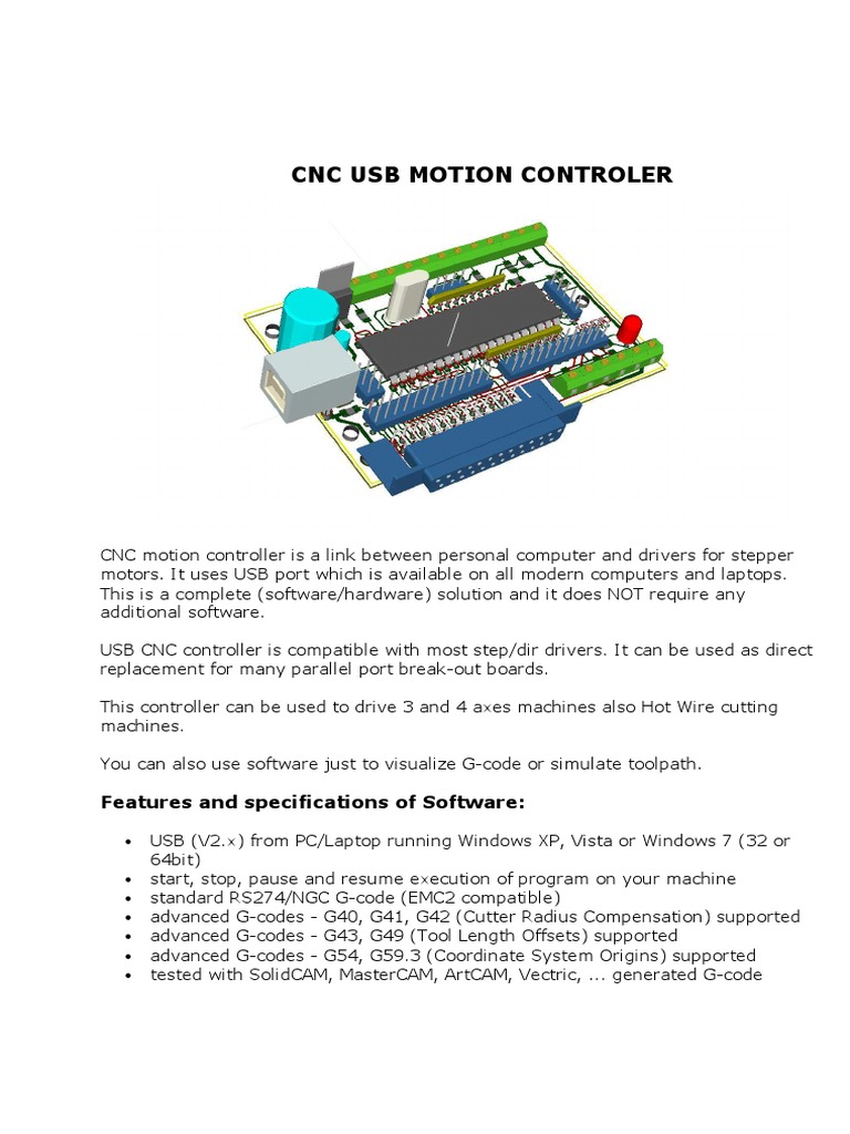 CNC Usb Controler - User Manual | PDF | Numerical Control | Machine Tool