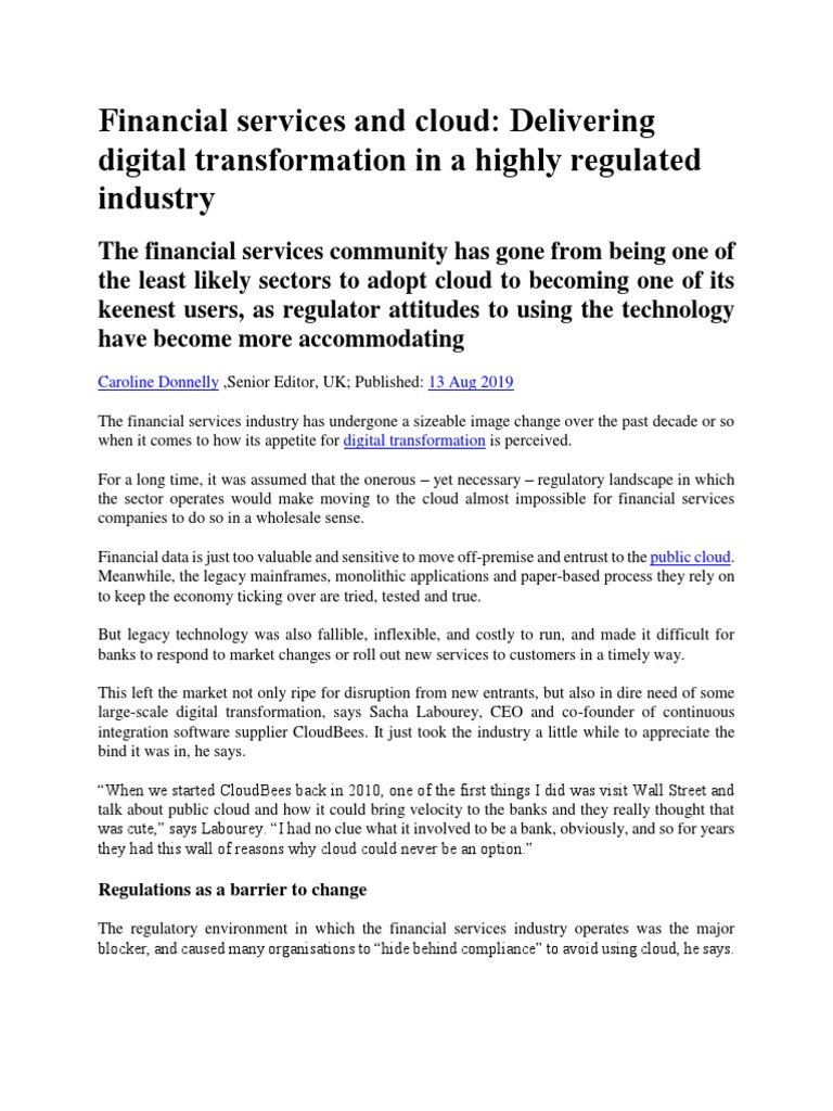 Cloud Adoption in Financial Services | PDF | Cloud Computing ...