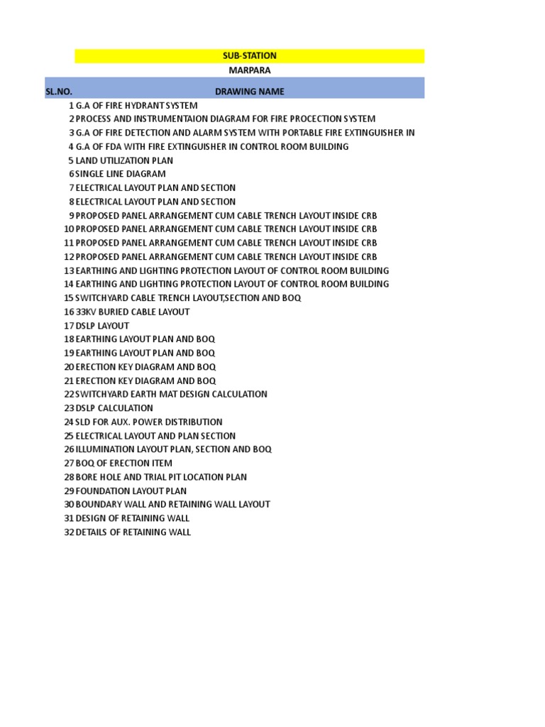 Drawing Register PDF Wall Building Engineering
