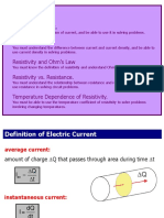 Electric Current, Ohm's Law, and Temperature Dependence