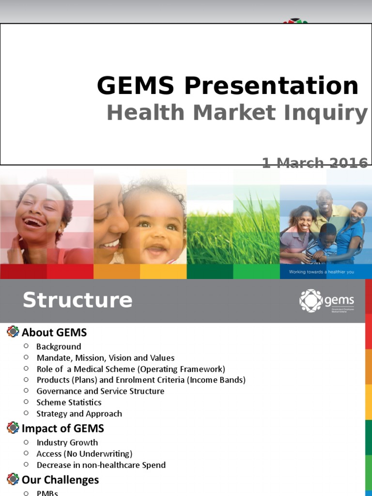 GEMS Presentation Health Market Inquiry PDF Chronic Condition