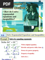 Exponentioal Equalities and Inequalities