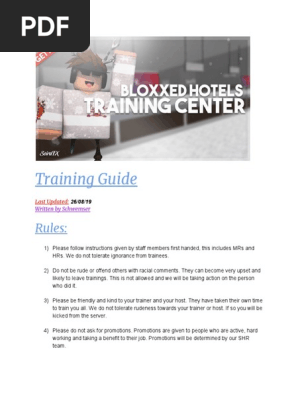 Training Guide Bloxxed - training guide bloxxed roblox bloxton hotels helper guide Training Guide Bloxxed - roblox bloxton hotels helper guide