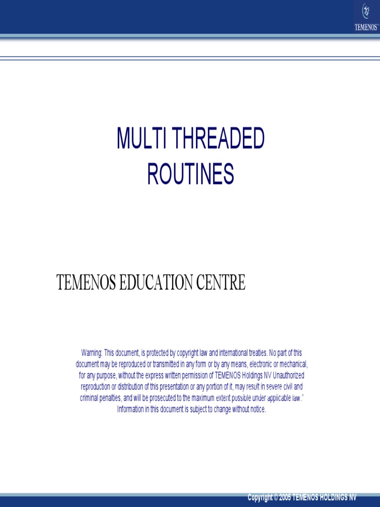 5 MultithreadedRoutines PDF | PDF | Thread (Computing) | Subroutine