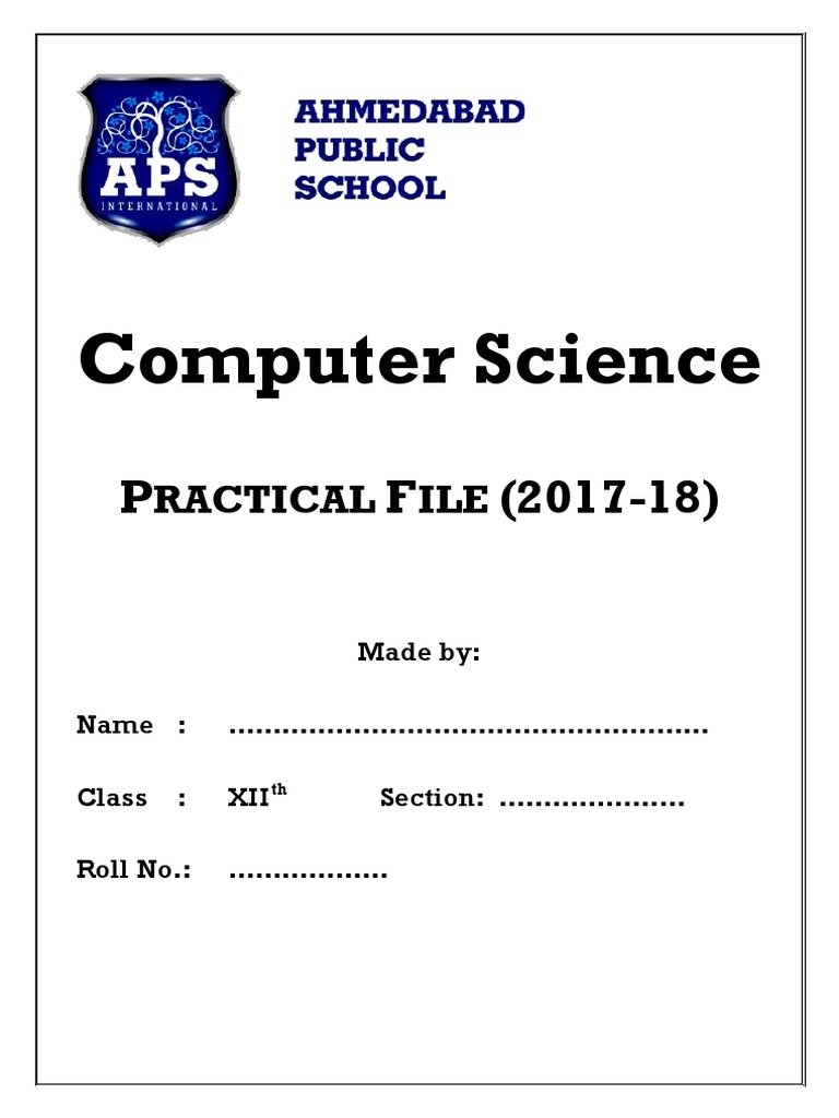 C++ Practical File for Class 12 Students | PDF | Matrix (Mathematics ...
