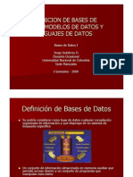 Definición de Bases de Datos, Modelos de Datos y Lenguaje de Datos