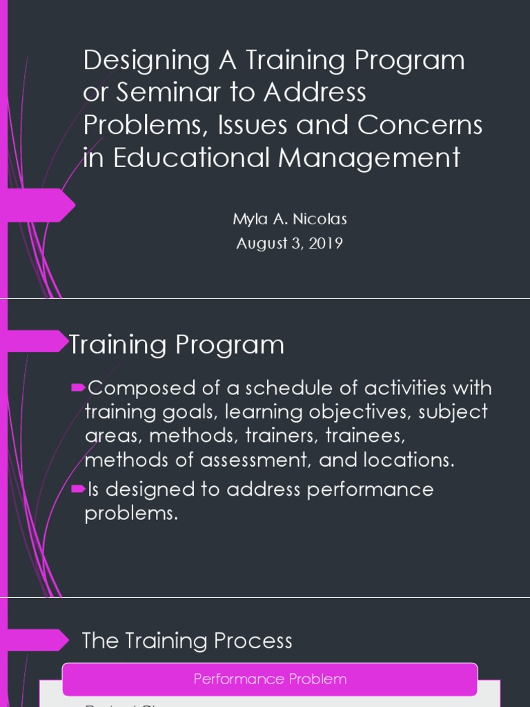 Designing A Training Program Or Seminar To Address PDF