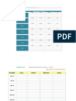 Planilla de Excel para El Control de Alimentacion Semanal