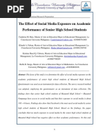 The Effect of Social Media Exposure On Academic Performance of Senior High School Students