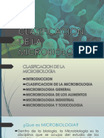 Clasificacion de La Microbiologia