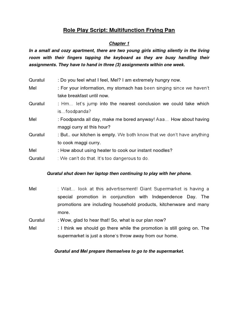 Supermarket Frying Pan Purchase Script | PDF