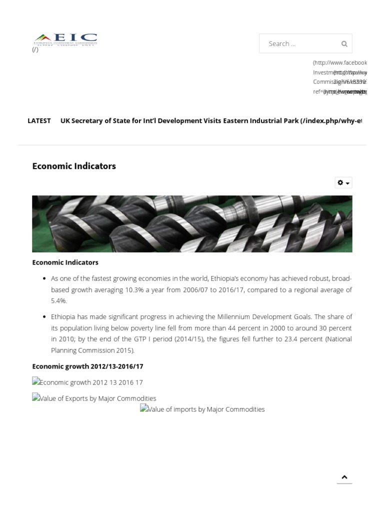 Economic Indicators PDF Foreign Direct Investment Ethiopia