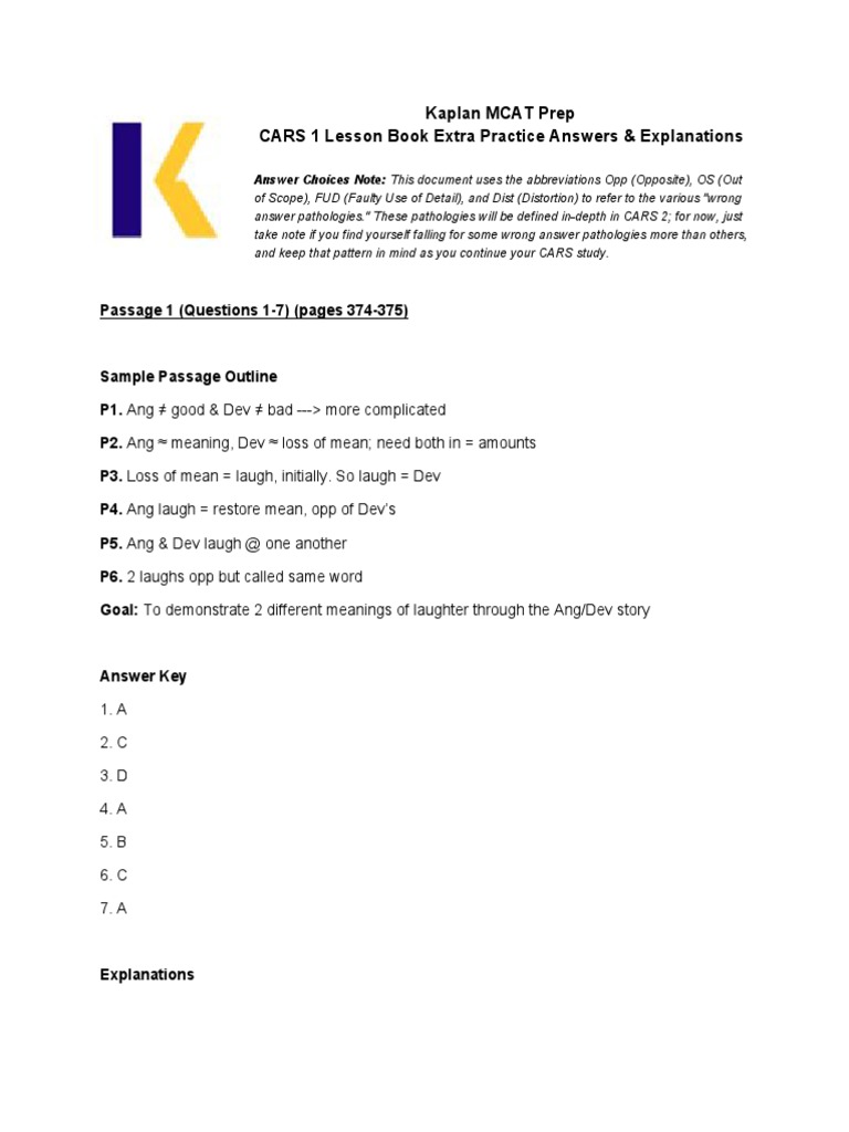 Kaplan Mcat Lesson Book Pdf