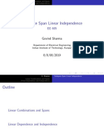 Subspace Span Linear Independence: Govind Sharma