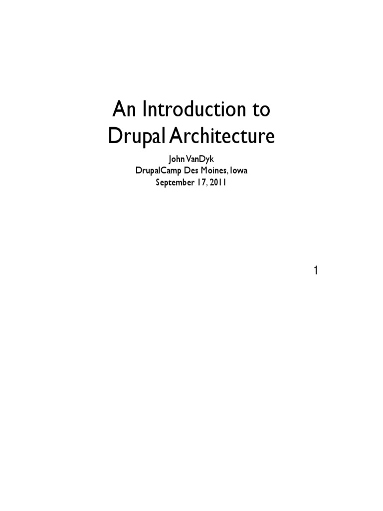 Understanding Drupal 7 Architecture | PDF | Drupal | Php