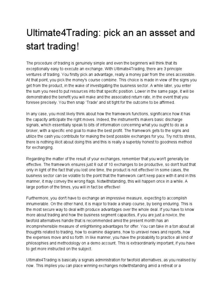 Ultimate4Trading: Easy Asset Trading Guide | PDF | Business