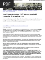 Israeli Security to Turn LAX Into an Apartheid System for Jews and the Rich...