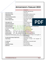 Ist of Ppointments Ebruary: Name Designation