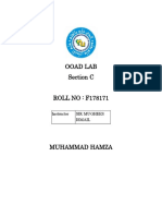Ooad Lab Section C ROLL NO: F178171: Instructor Sir Mughees Ismail