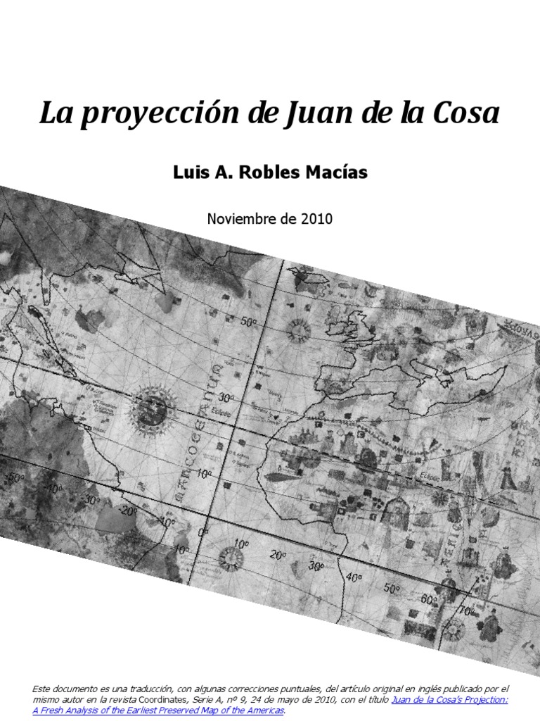Proyección Cartográfica de Juan de la Cosa | PDF | Mapa | Visualización ...
