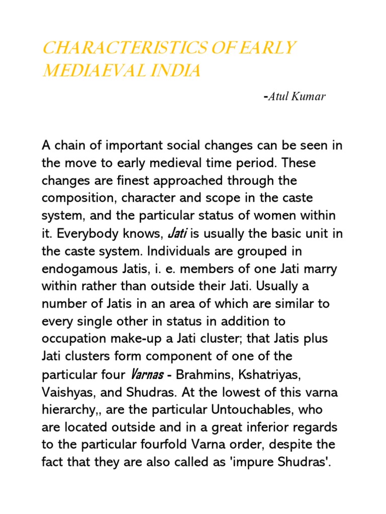 Social Changes in Early Medieval India | PDF | Caste | Indian Religions